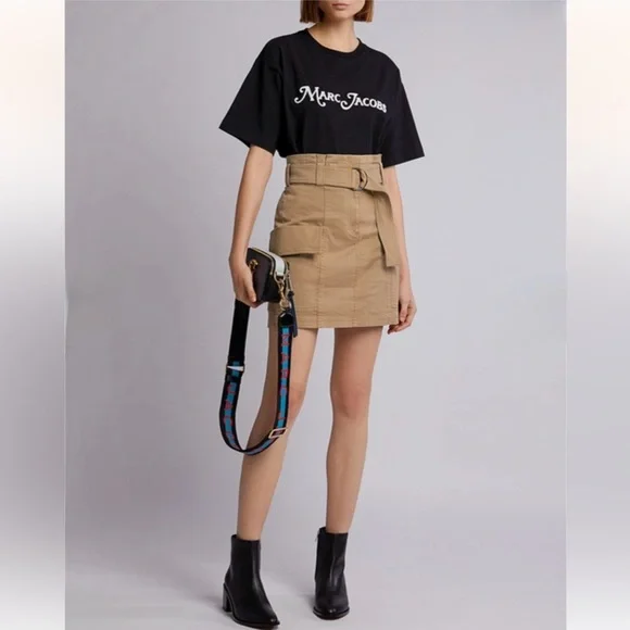 A.L.C. Mia Belted Mini Skirt in Beige Size 6 - Picture 1 of 12